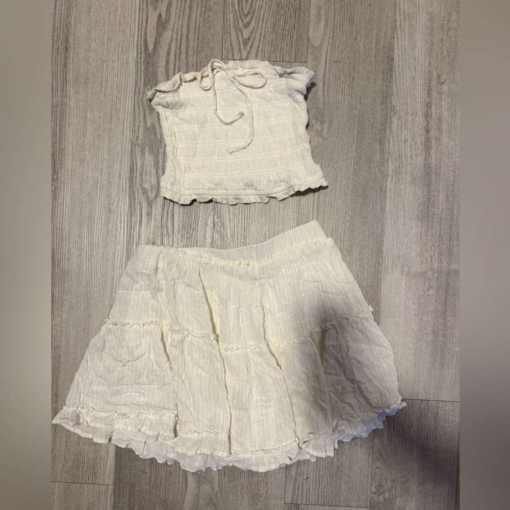 STATE Cream Two-Piece Skirt Set